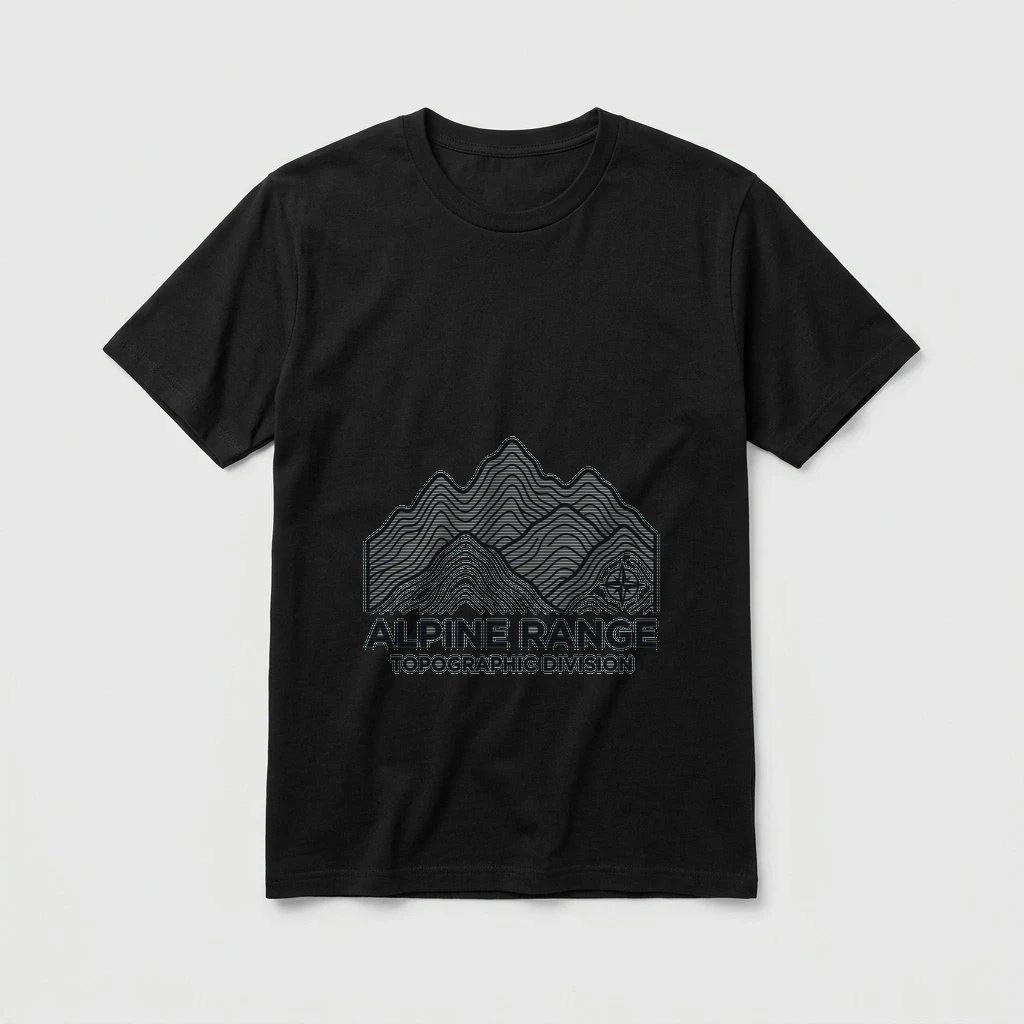 Mountain Range Topographic Contour Lines T-shirt