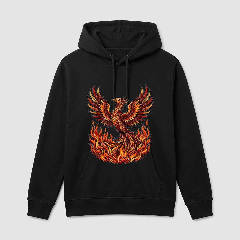 phoenix rising in flames hoodie