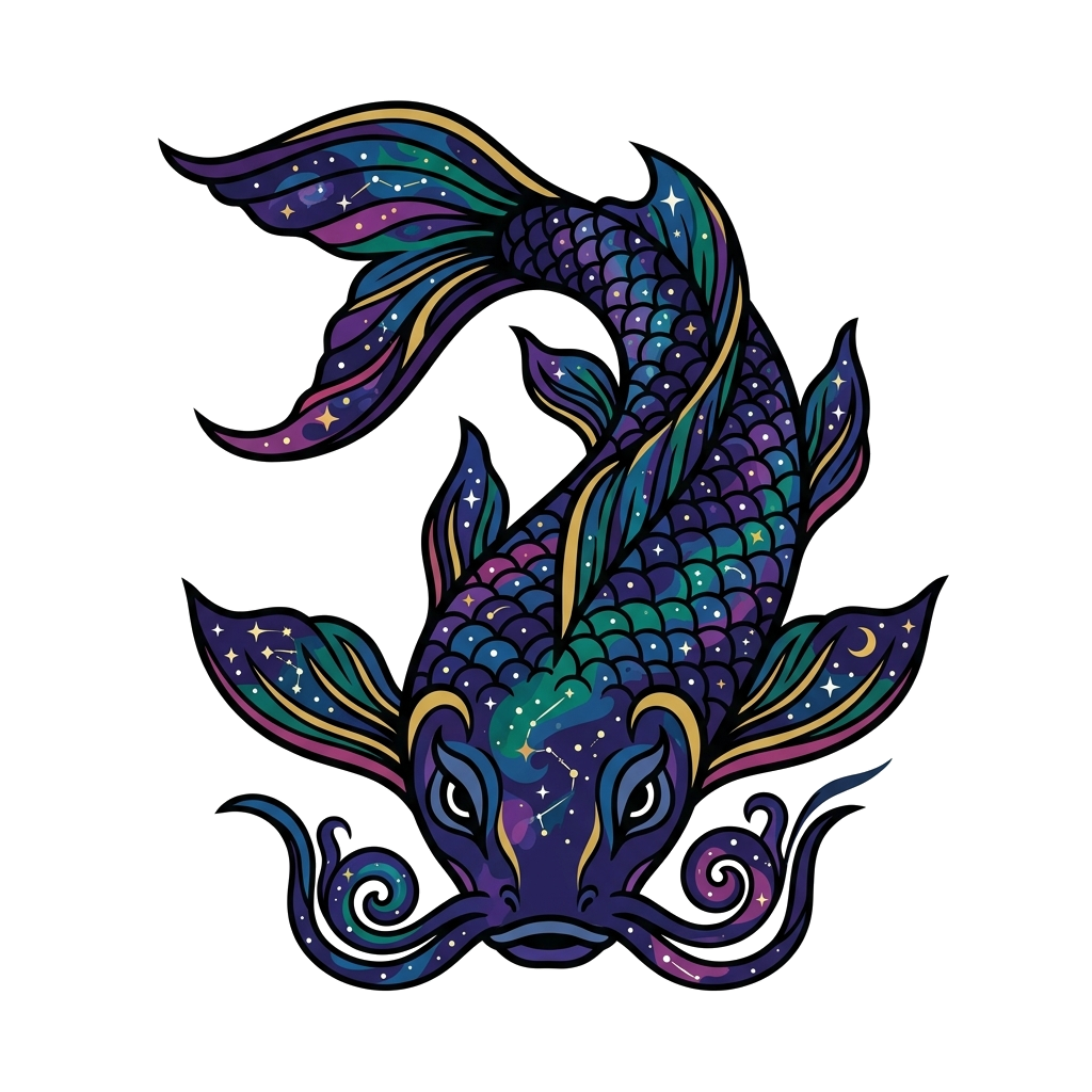 Galactic Koi Fish Tshirt — artwork
