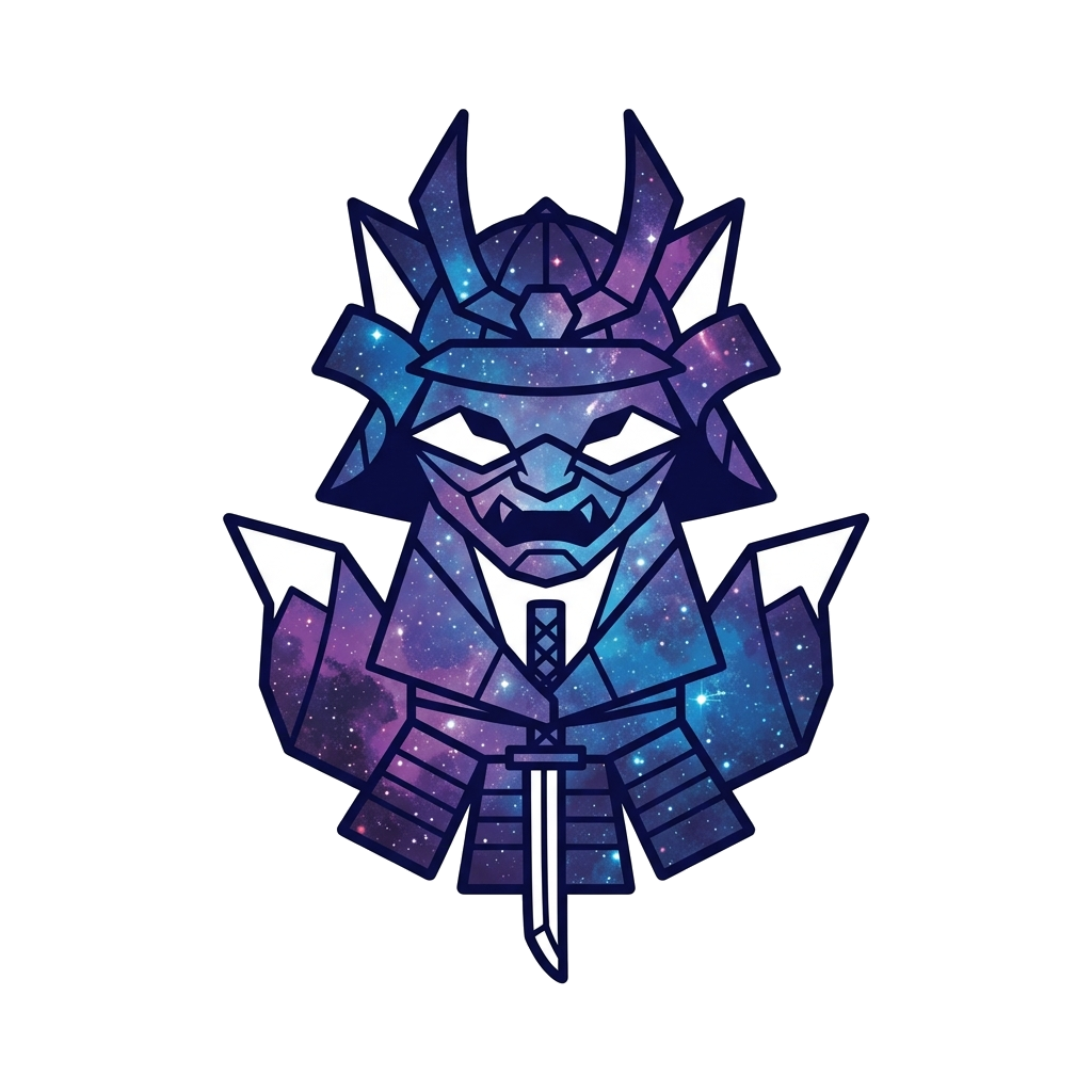 Galactic Origami Fox Samurai Sweatshirt — artwork