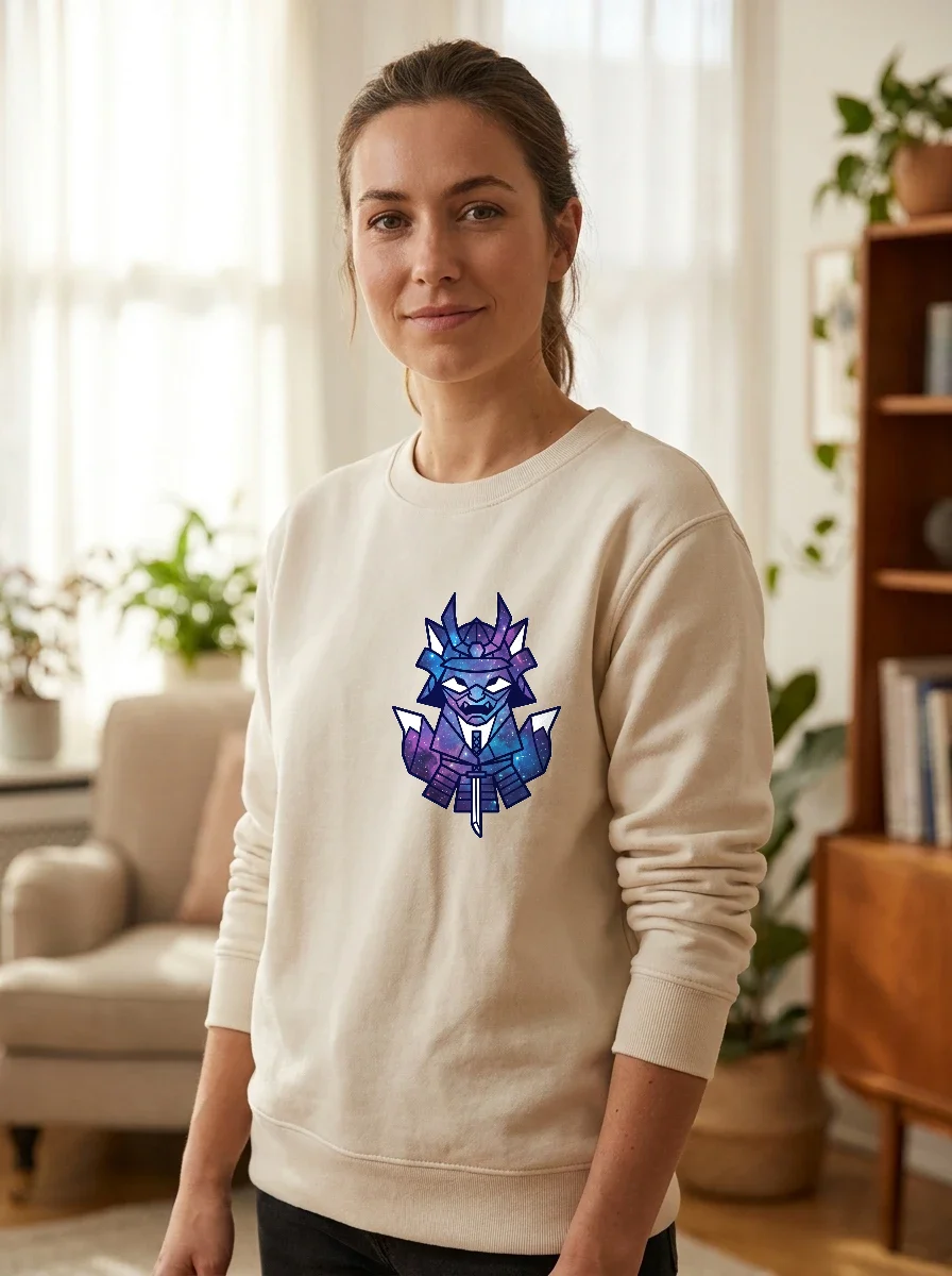Galactic Origami Fox Samurai Sweatshirt