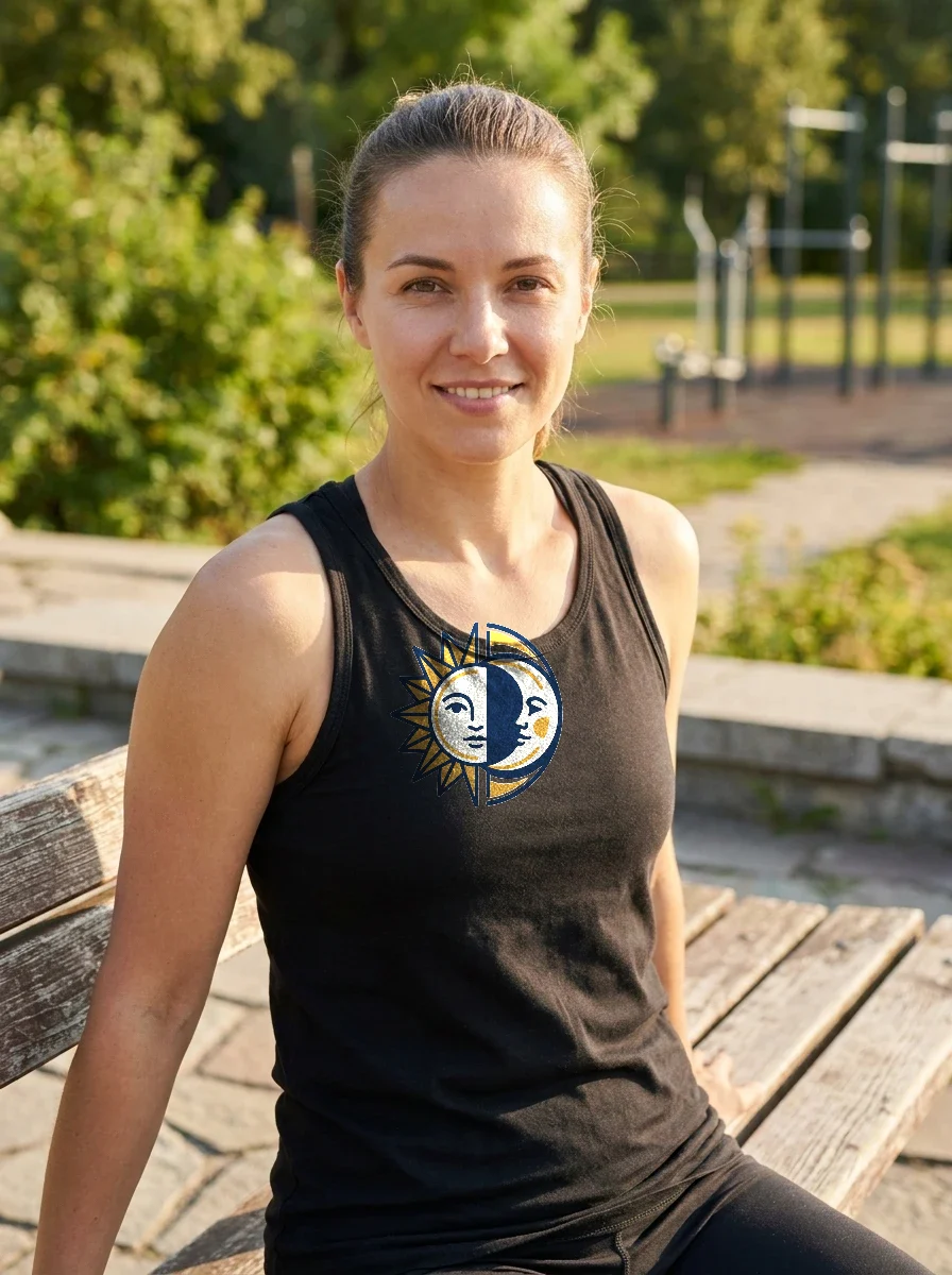 Minimalist Sun and Moon Duality Tank