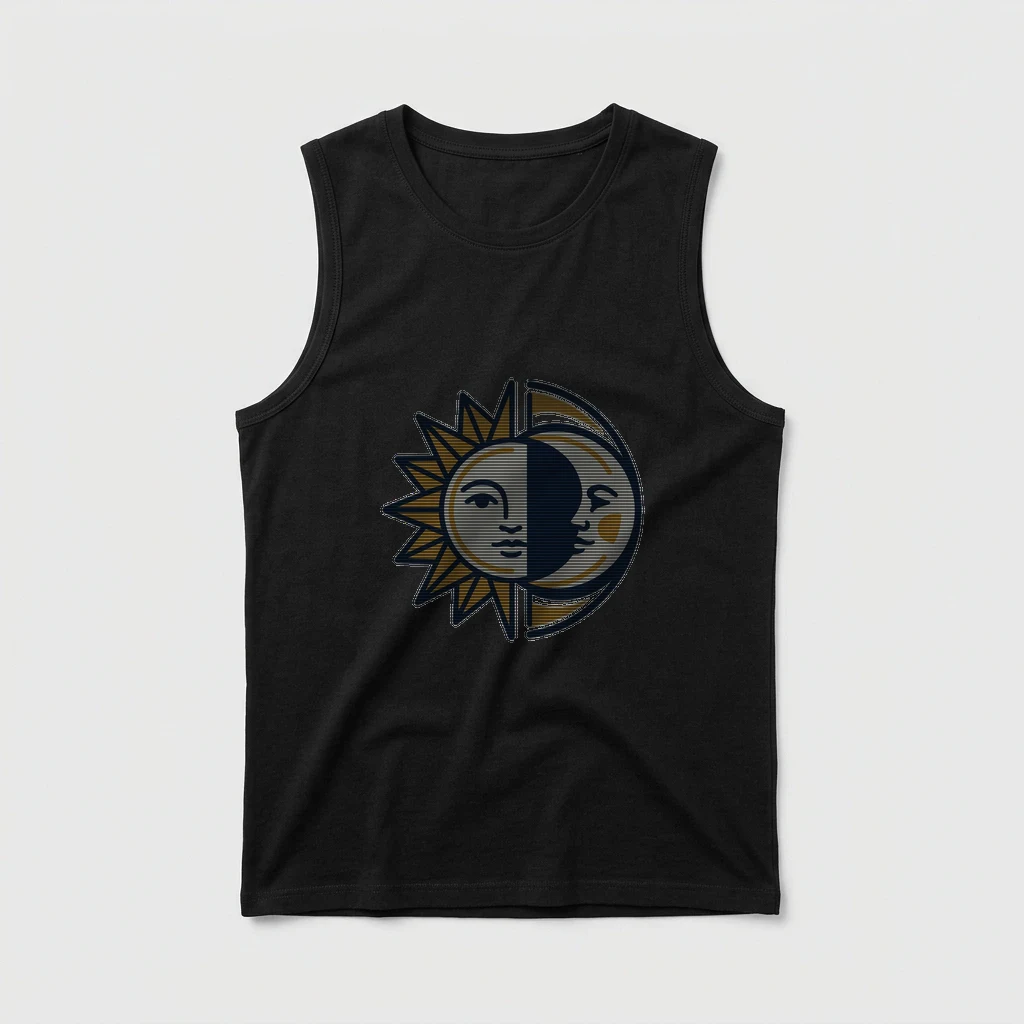 Minimalist Sun and Moon Duality Tank