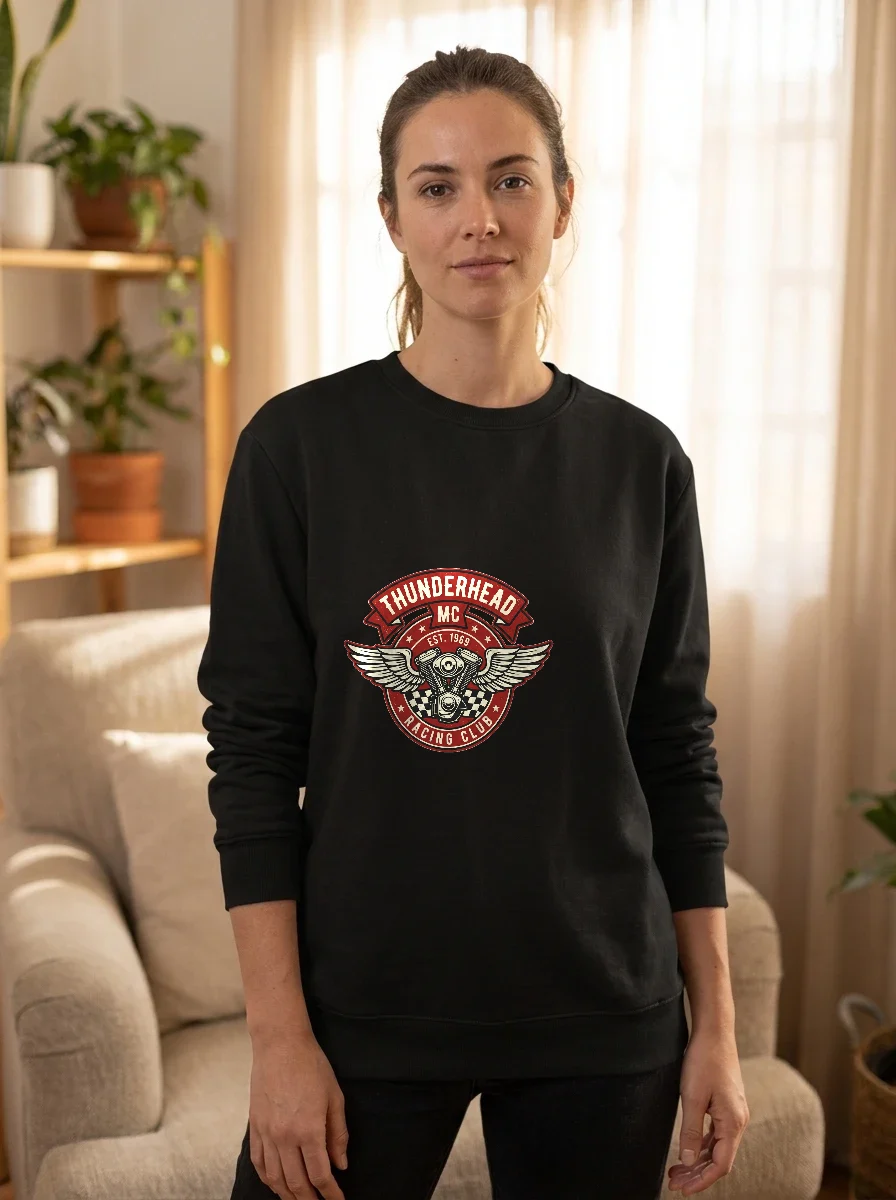Vintage Motorcycle Racing Club Badge Sweatshirt